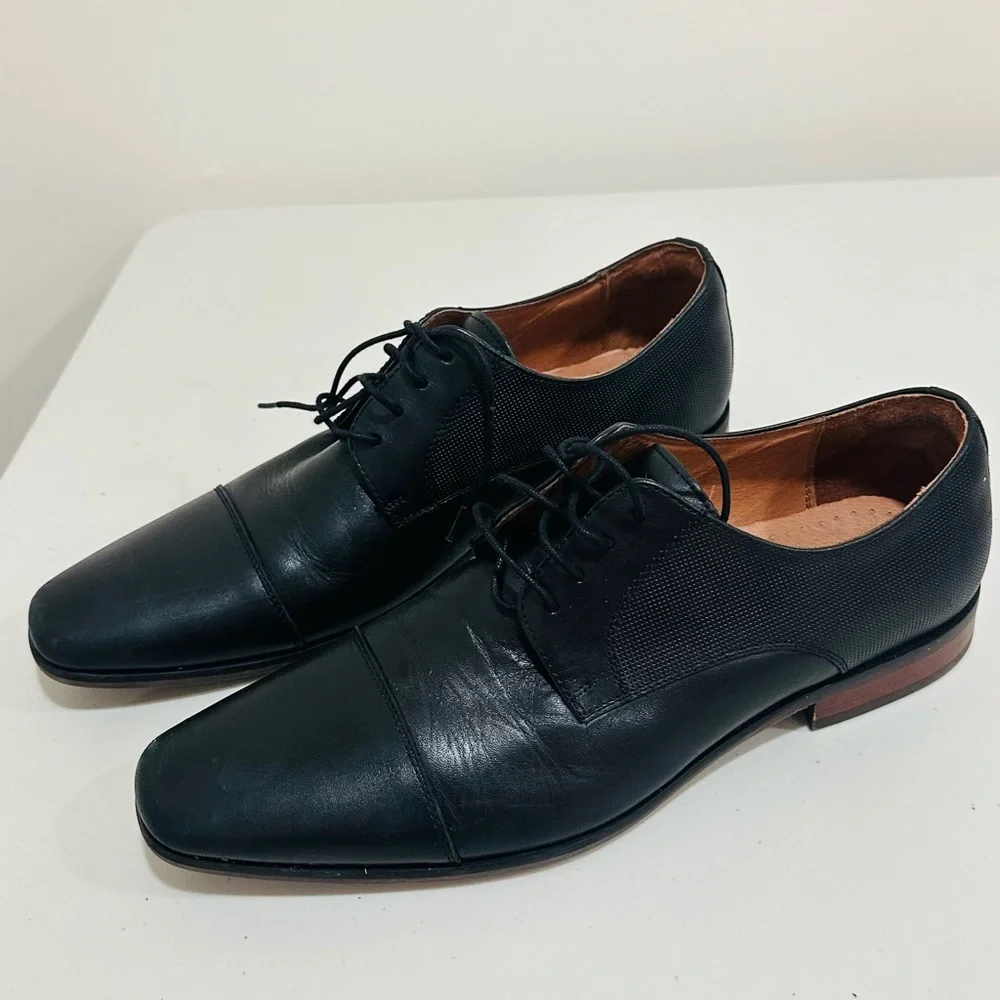 FLORSHEIM Men's Potosino Cap-Toe Oxfords Dress Shoes Size‎ 10 D, Black Leather